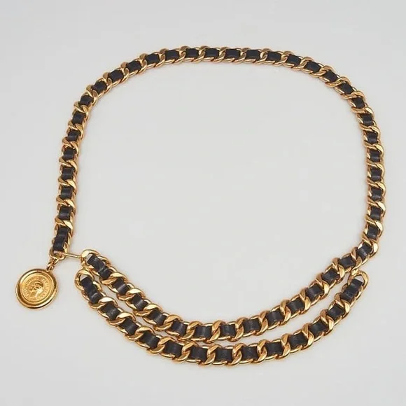 Authentic CHANEL CHUNKY Vintage 1994 belt gold leather 80cm - Picture 2 of 15